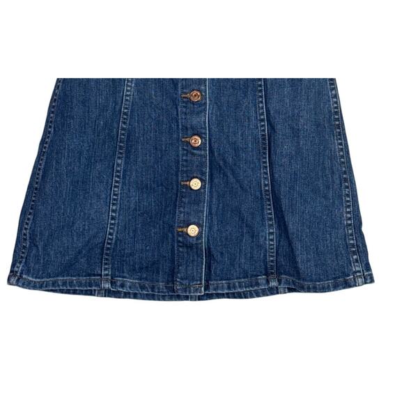 J. Crew A-Line Button Front Denim Knee Length Skirt 25 Dark Blue Wash #3750 - Picture 3 of 15